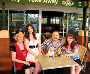 the Oktoberfest Team hard at work with Wolfgang from K & K .. and some special friends