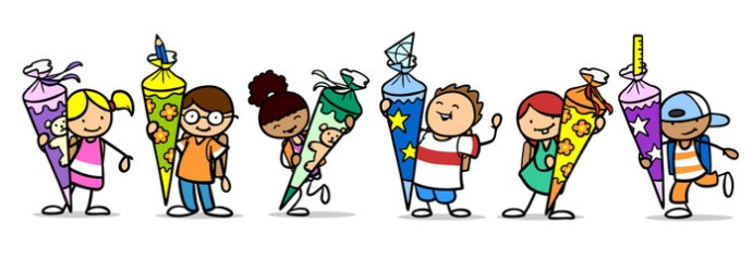 Schultüte mit Kindern